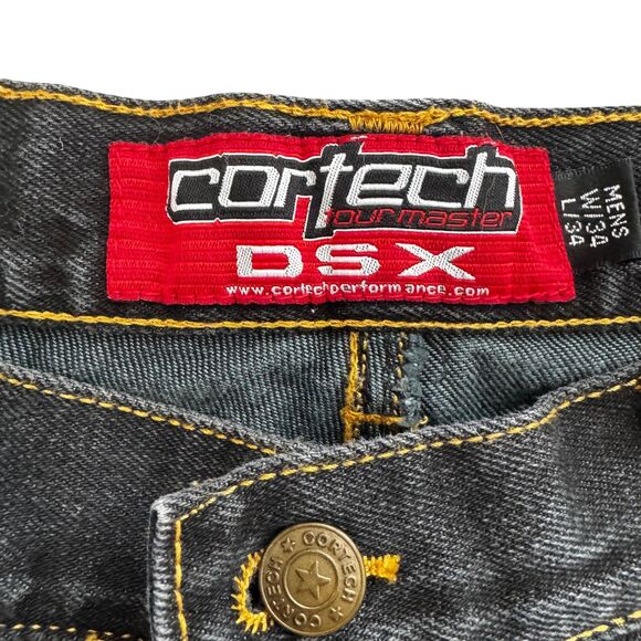 Cortech DSX Motorcycle Jeans Mens 34x34 Dark Wash Double Knee Protective Denim - Picture 5 of 7